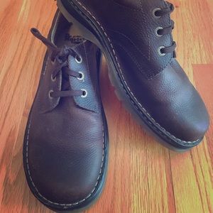 Dr Martens AirWair Hazeldon dark brown loafers.